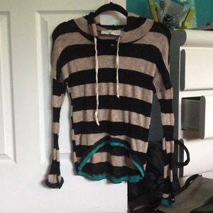 Hooded striped sweater